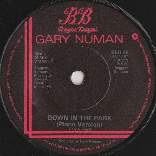 Gary Numan : I Die: You Die (7", Single, Dam)