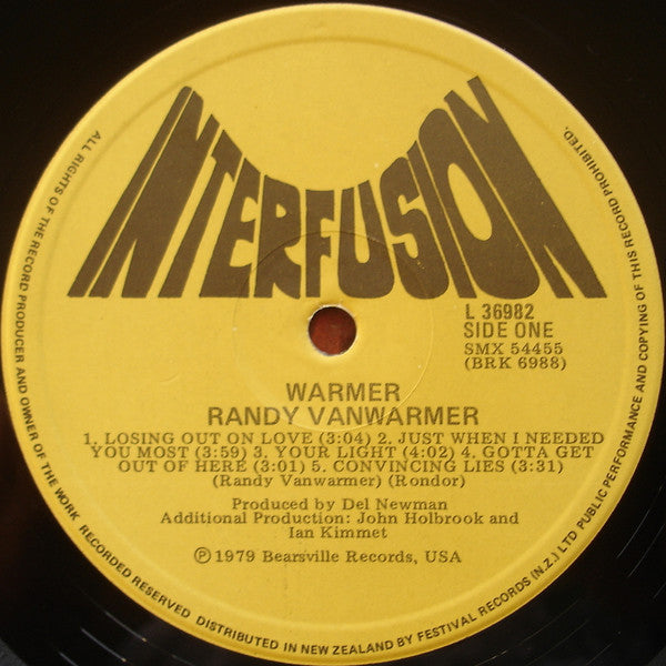 Randy Vanwarmer : Warmer (LP, Album)