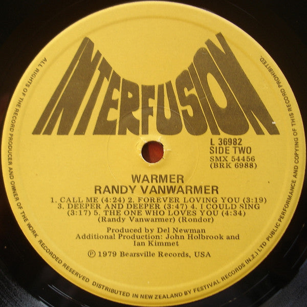 Randy Vanwarmer : Warmer (LP, Album)