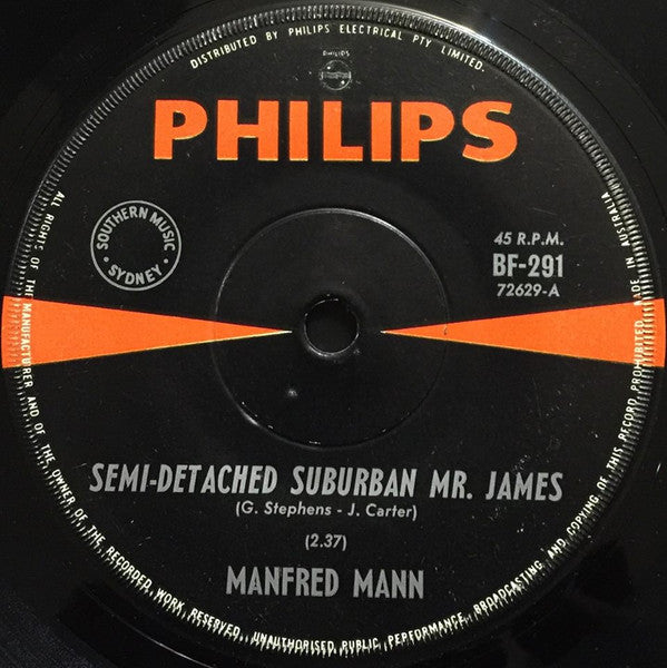 Manfred Mann : Semi-Detached Suburban Mr. James / Each And Every Day (7", Single)