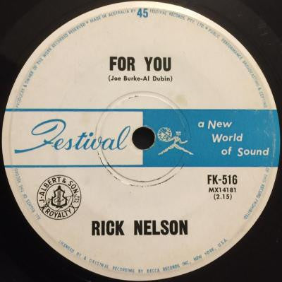 Ricky Nelson (2) : For You / That's All She Wrote (7", Single)