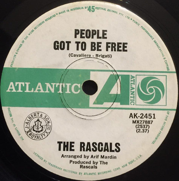 The Rascals : People Got To Be Free (7&quot;, Single)