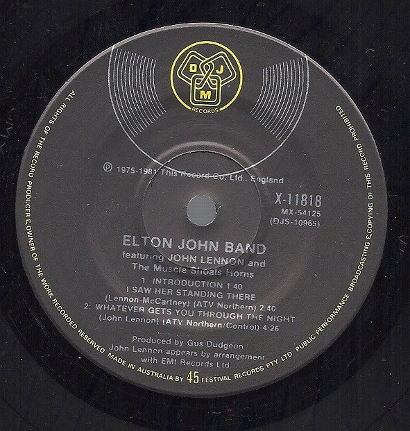 Elton John Band Featuring John Lennon And Muscle Shoals Horns : 28th November 1974... (7", EP)