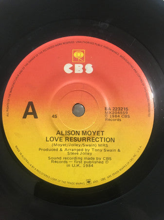 Alison Moyet : Love Resurrection (7&quot;, Single, Sun)