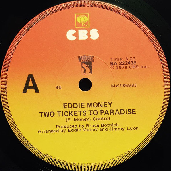 Eddie Money : Two Tickets To Paradise (7&quot;, Single)