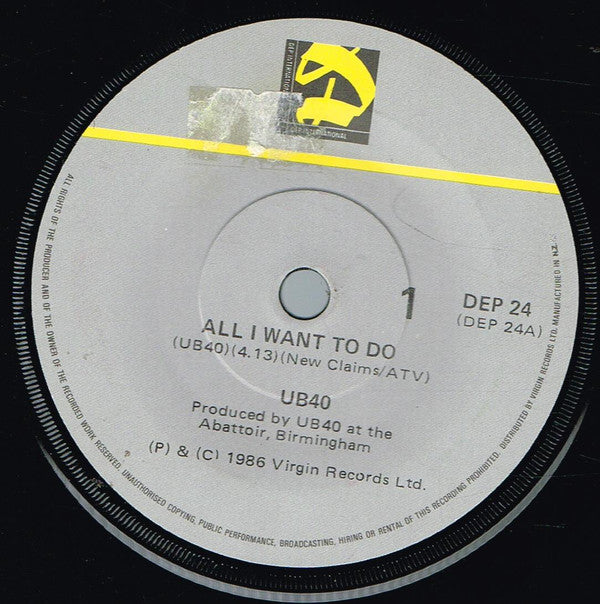 UB40 : All I Want To Do (7", Single)