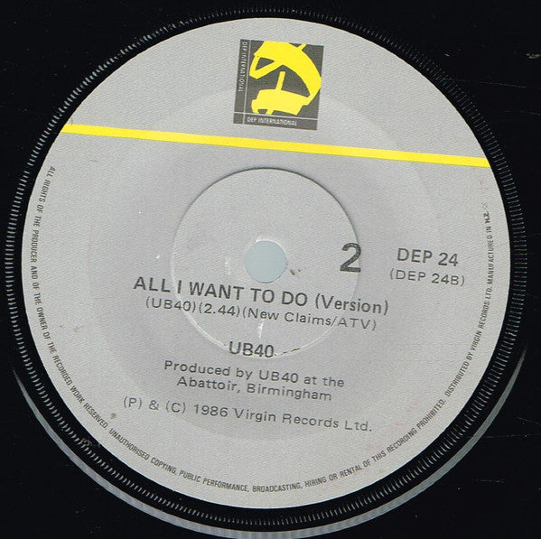 UB40 : All I Want To Do (7", Single)