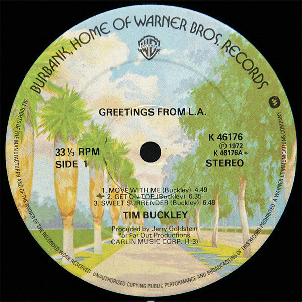 Tim Buckley : Greetings From L.A. (LP, Album, RE, RP, War)