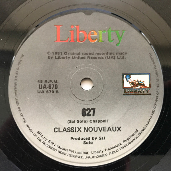 Classix Nouveaux : Never Again (The Days Time Erased) (7", Single)