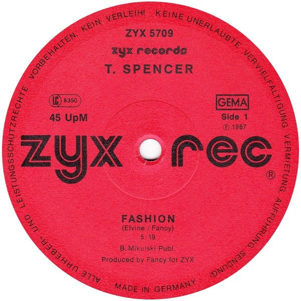 Tom Spencer (3) : Fashion (12")