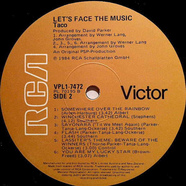 Taco : Let's Face The Music (LP, Album)