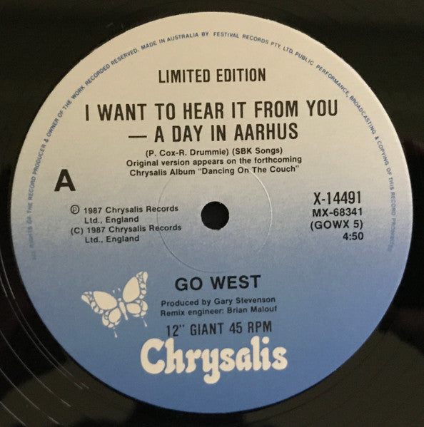 Go West : I Want To Hear It From You - A Day In Aarhus (12", Single, Ltd)