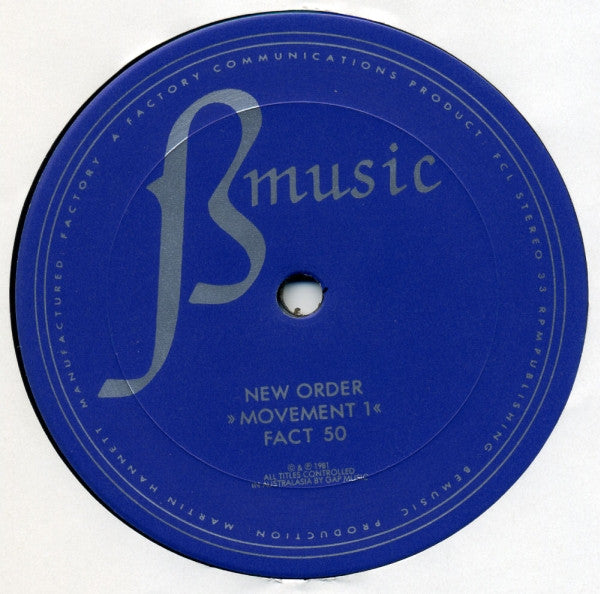 New Order : Movement (LP, Album, RE)