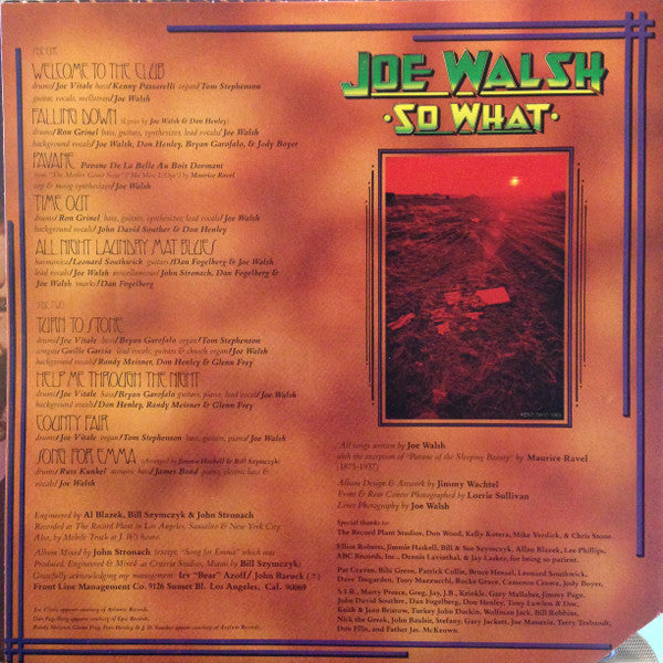 Joe Walsh : So What (LP, Album, RE)