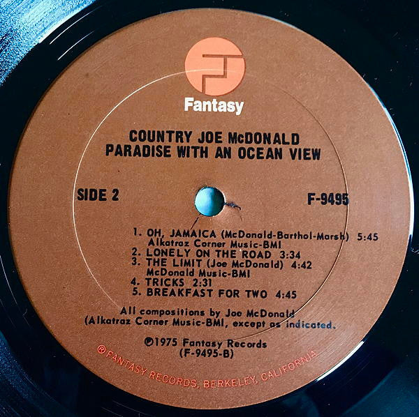 Country Joe McDonald : Paradise With An Ocean View (LP, Album, San)