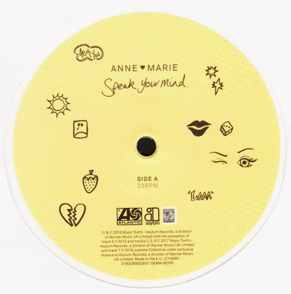 Anne-Marie : Speak Your Mind (LP, Album, Ltd, Whi)