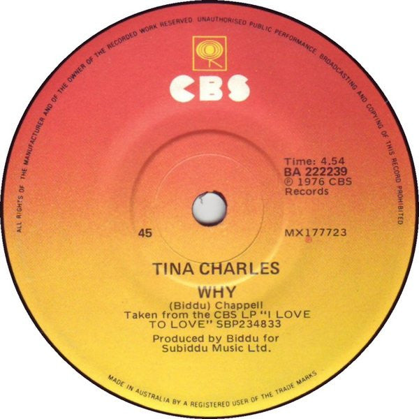 Tina Charles : Dance Little Lady Dance (7", Single)