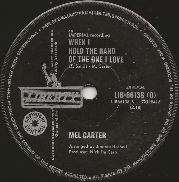 Mel Carter : My Heart Sings (7", Single)