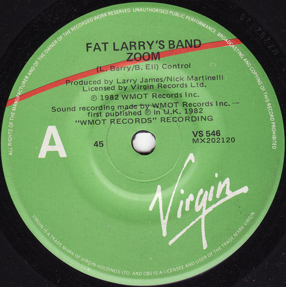 Fat Larry&#39;s Band : Zoom (7&quot;)