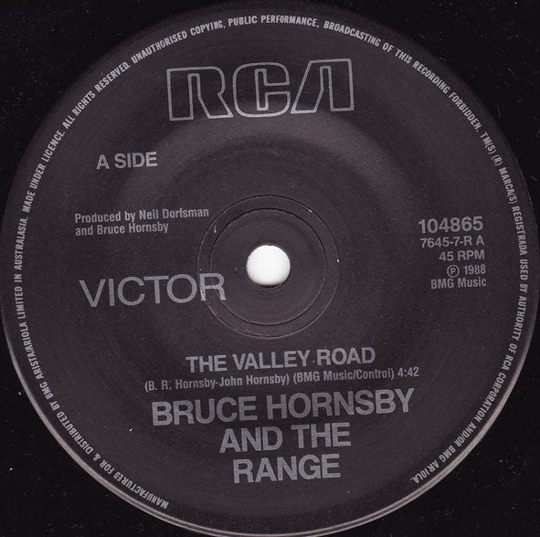 Bruce Hornsby & The Range* : The Valley Road (7", Single)