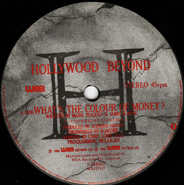 Hollywood Beyond : What's The Colour Of Money? (7", Single)