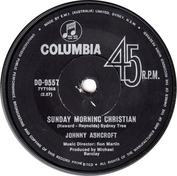 Johnny Ashcroft : Sunday Morning Christian (7", Single)