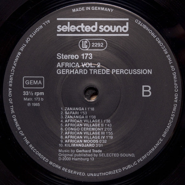 Gerhard Trede : Africa Vol. 2 (LP, Album)