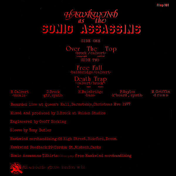 Sonic Assassins (2) : Hawkwind As The Sonic Assassins (1977) (12", EP)