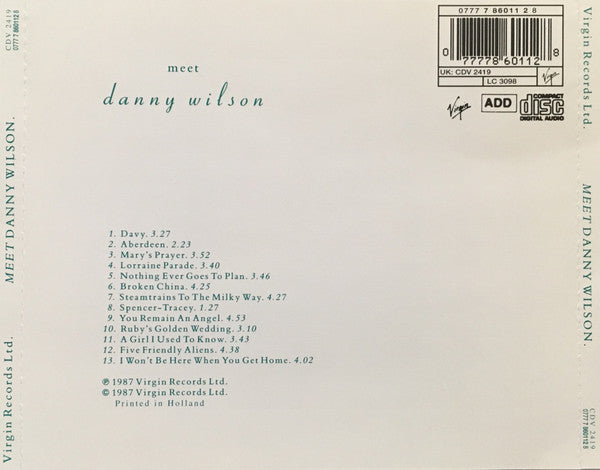 Danny Wilson (2) : Meet Danny Wilson (CD, Album, RP)
