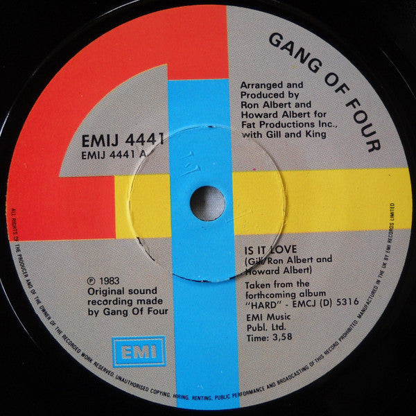Gang Of Four : Is It Love  (7", Single)