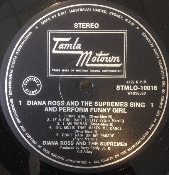 The Supremes : Sing And Perform "Funny Girl" (LP, Album)