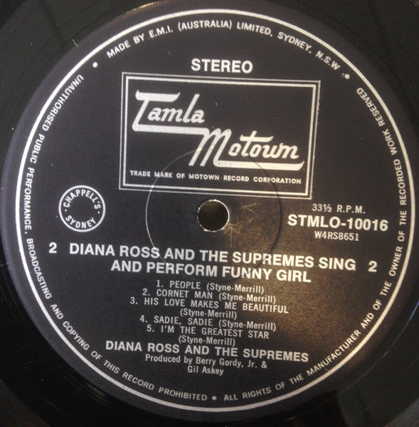 The Supremes : Sing And Perform "Funny Girl" (LP, Album)