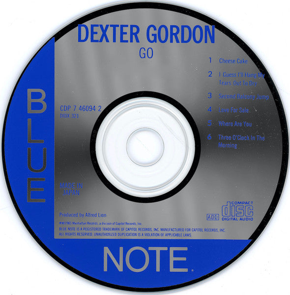 Dexter Gordon : Go! (CD, Album, RE, Tos)