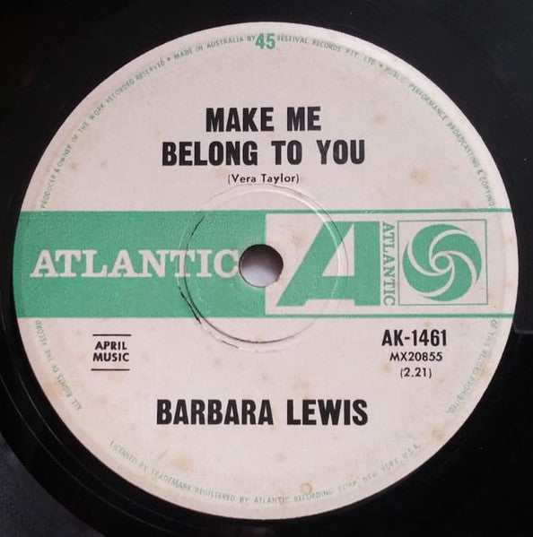 Barbara Lewis : Make Me Belong To You (7")