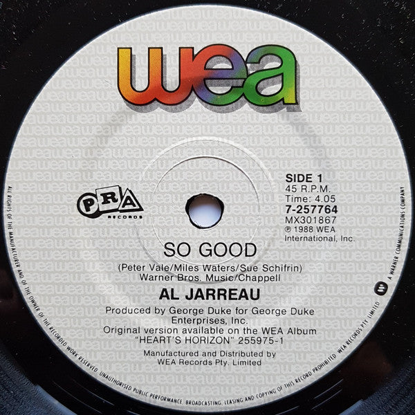 Al Jarreau : So Good (7", Single)