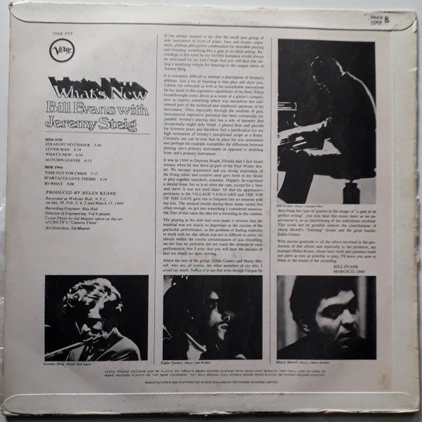 Bill Evans & Jeremy Steig : What's New (LP)