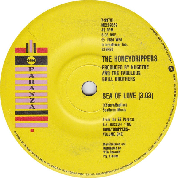 The Honeydrippers : Sea Of Love (7", Single, Pic)