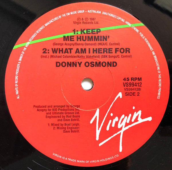 Donny Osmond : I'm In It For Love (12", Single)