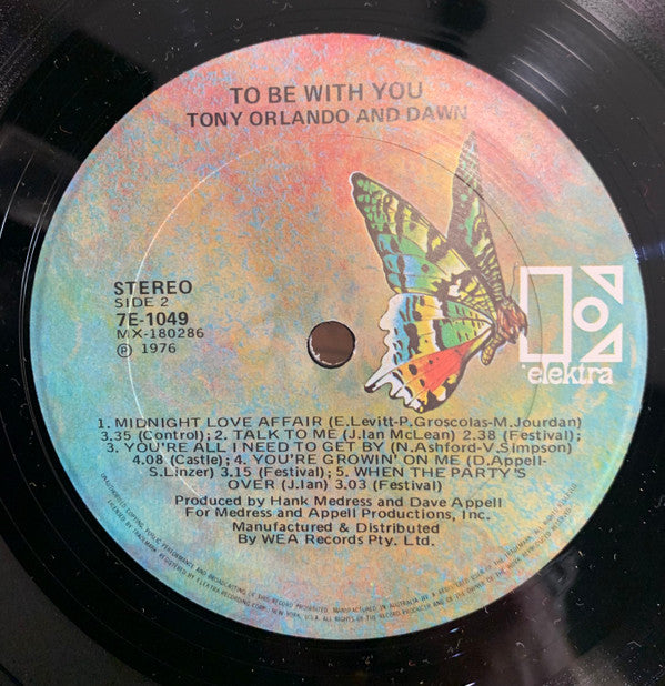 Tony Orlando & Dawn : To Be With You (LP, Album)