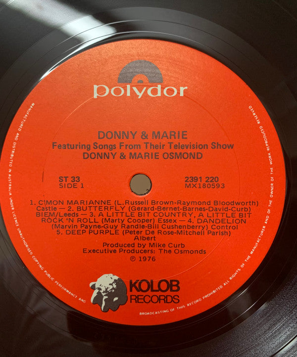 Donny & Marie Osmond : Featuring Songs From Their Television Show (LP, Album)