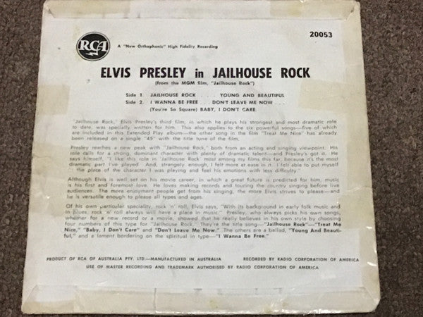 Elvis Presley : Jailhouse Rock (7", EP)