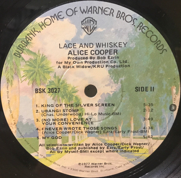 Alice Cooper (2) : Lace And Whiskey (LP, Album, Win)