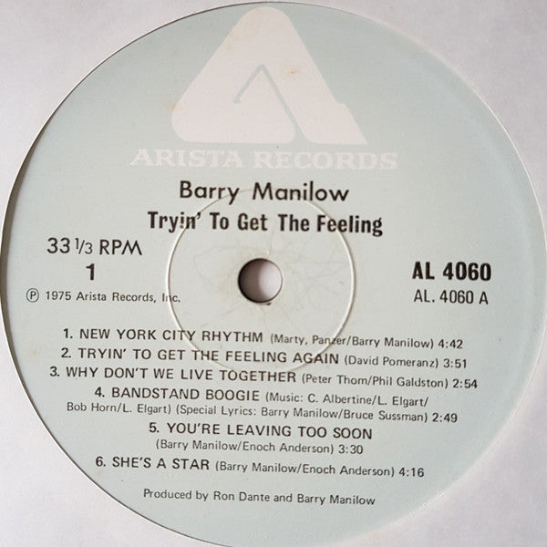 Barry Manilow : Tryin' To Get The Feeling (LP, Album)