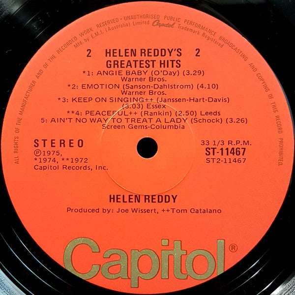 Helen Reddy : Helen Reddy's Greatest Hits (LP, Comp)