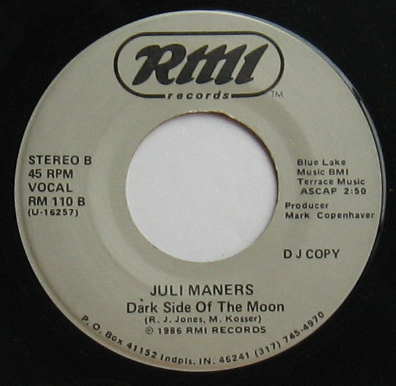 Juli Maners : Thank Heaven For Angels / Dark Side Of The Moon (7", Promo, D J)