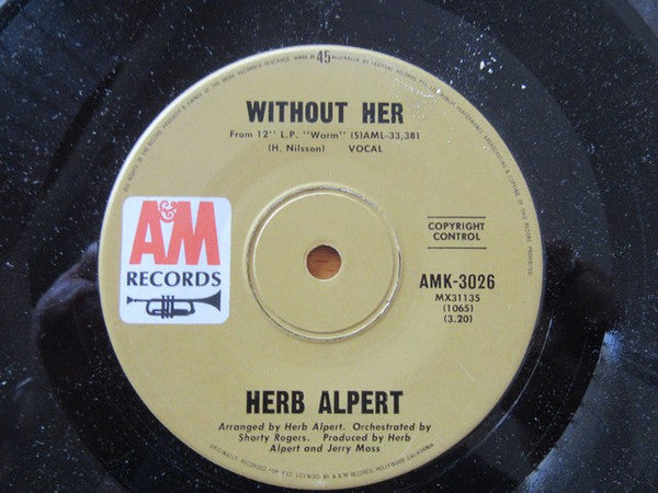 Herb Alpert &amp; The Tijuana Brass : Without Her/Sandbox (7&quot;, Single)