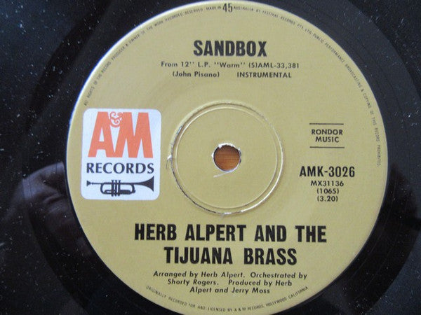 Herb Alpert & The Tijuana Brass : Without Her/Sandbox (7", Single)