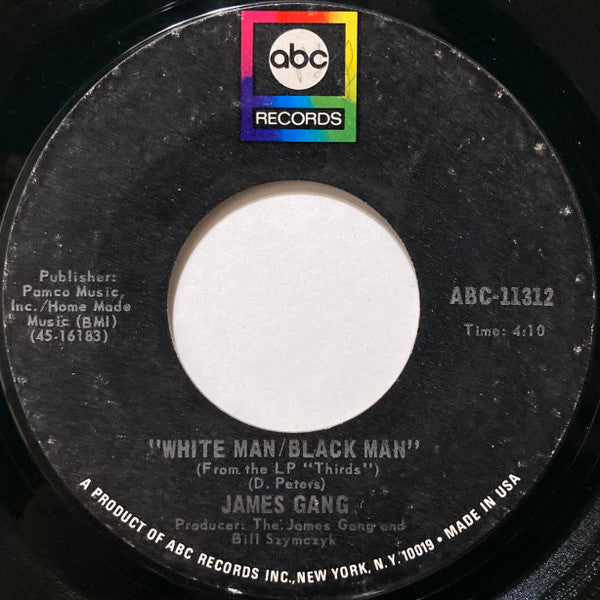 James Gang : Midnight Man / White Man - Black Man (7", Single, Ter)