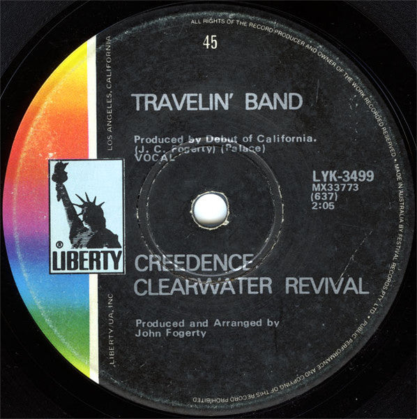 Creedence Clearwater Revival : Travelin&#39; Band / Who&#39;ll Stop The Rain (7&quot;, Single)