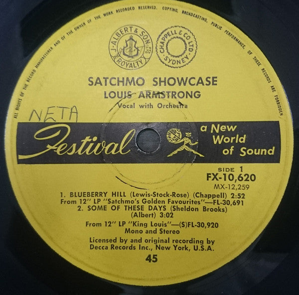 Louis Armstrong : Satchmo Showcase (7", Mono)